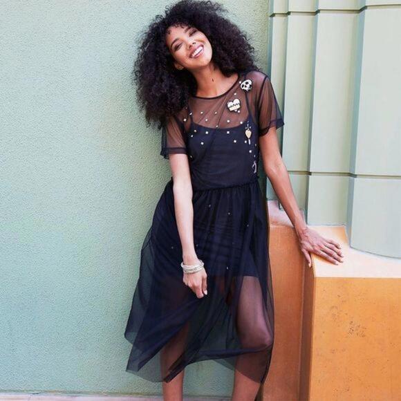 Disney Dresses & Skirts - Disney Black Sheer Midi Dress with Fun Accents